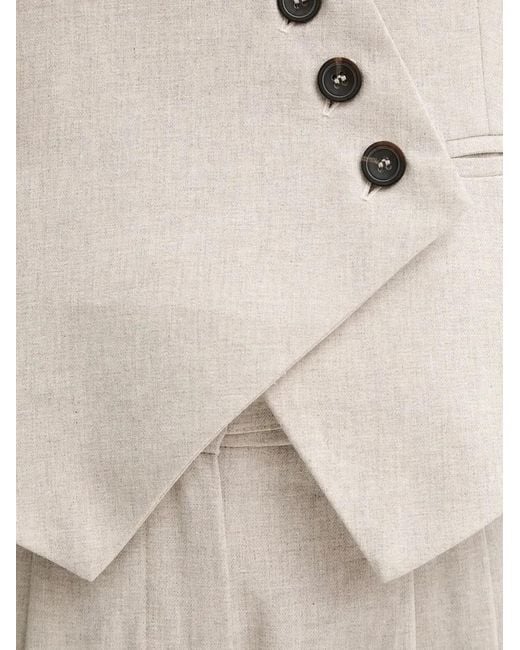 Alohas Natural Asymmetrical Button Top