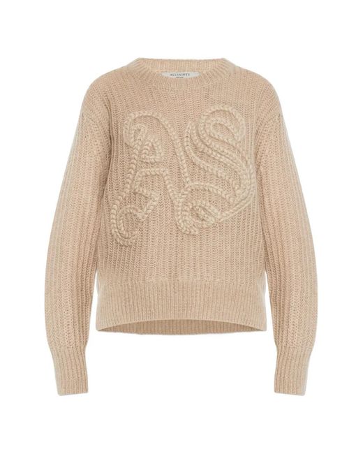 AllSaints Natural Cable-Knit Long-Sleeve Sweater