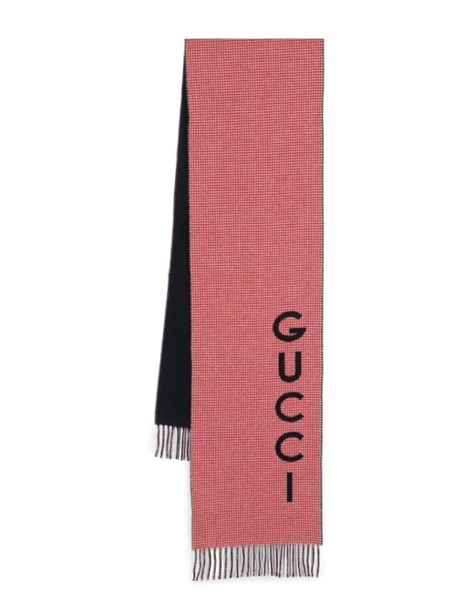 Écharpe à logo en jacquard Gucci pour homme en coloris Red
