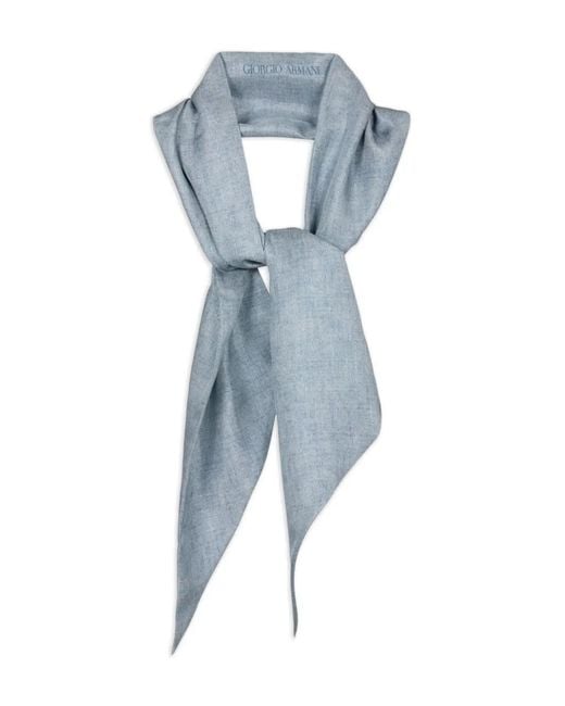 Sciarpa Con Logo di Giorgio Armani in Blue da Uomo