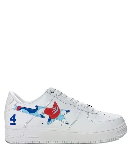 A Bathing Ape White Bape Sta Paris 4Th Anniversary Sneakers for men