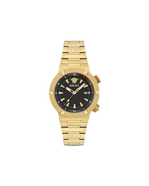 Versace Metallic Greca Logo Diver 43Mm for men