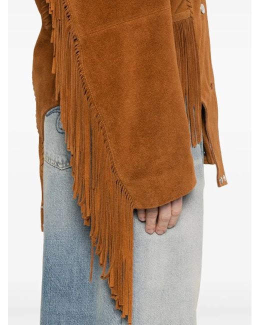 Coperni Brown Suede Fringed Jacket