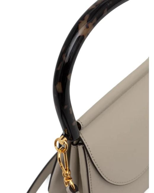Coccinelle Metallic Tortoiseshell-Effect Handle Leather Tote Bag