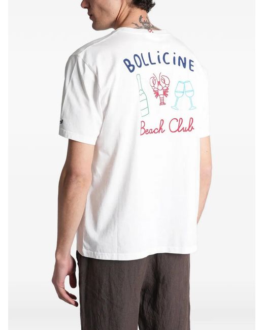 Mc2 Saint Barth White Bollicine Beach Club-Print Portland T-Shirt for men