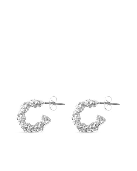 Nassimoto White Quinn Hoop Earrings