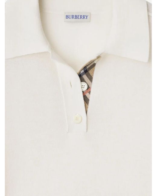 Burberry White Wool Polo Shirt