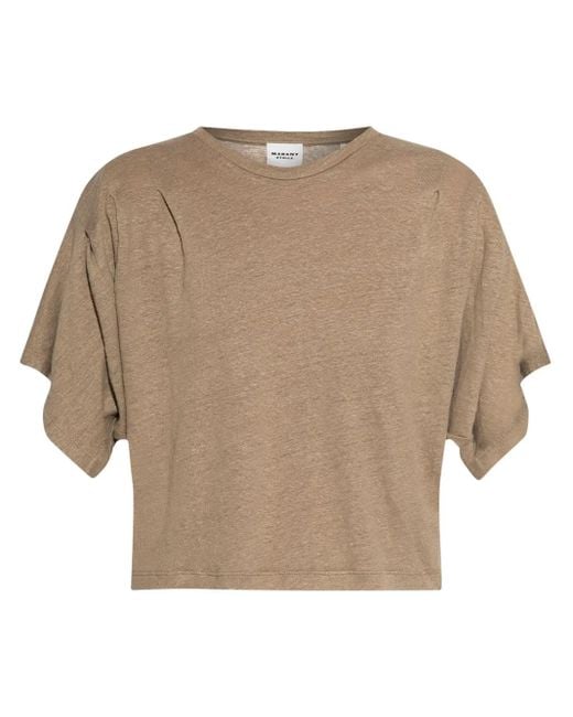 Isabel Marant Natural Kyanza Linen T-Shirt