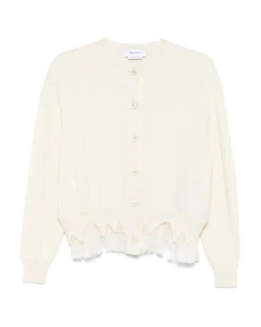 Alexander McQueen Vest Met Afwerking Van Kant in het White