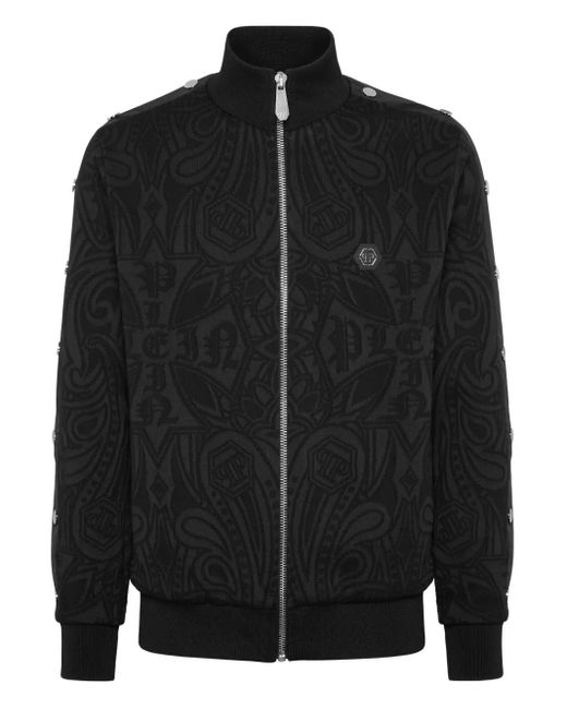 Philipp Plein Chrome Crest Trainingsjack in het Black voor heren