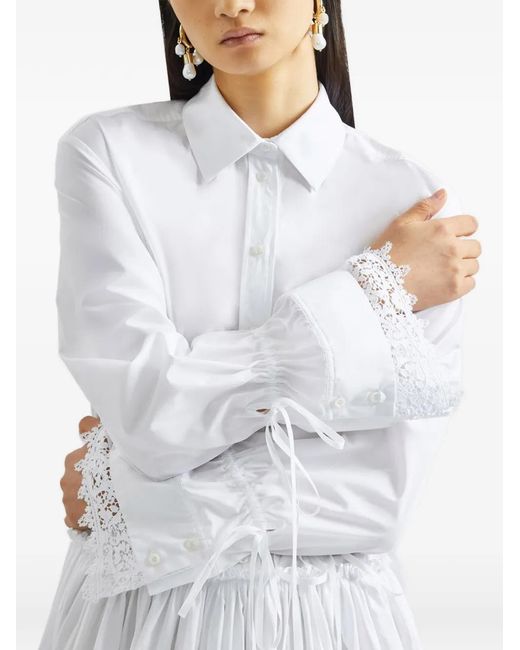 Erdem White Cotton Midi Dress