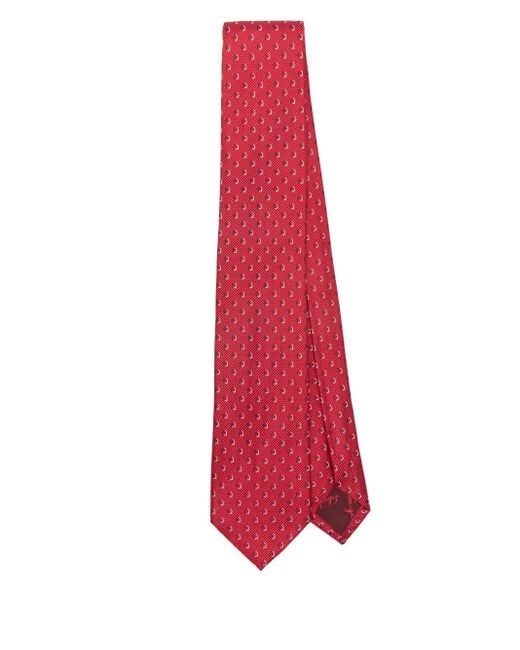 メンズ Ferragamo ガンチーニ ネクタイ Red