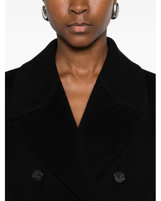 Totême  Black Double-Breasted Coat