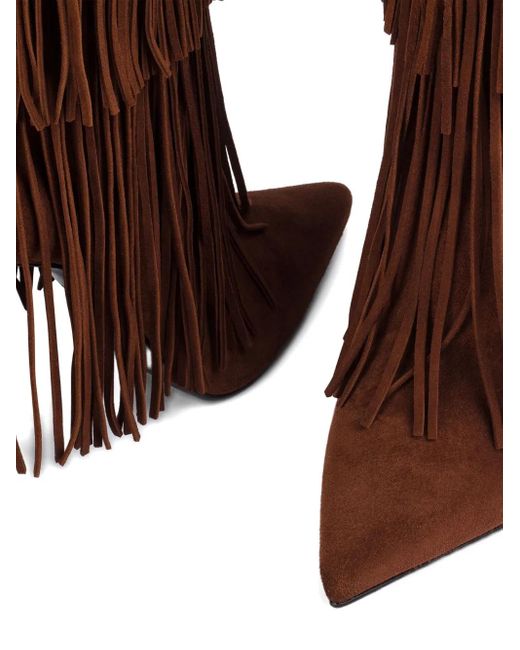 Le Silla Brown 120Mm Andy Fringe Boots