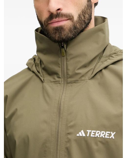 Adidas Green Multi Essentials 2L Zip Jacket for men