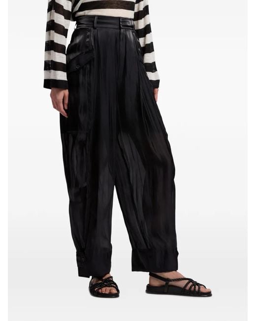 Ralph Lauren Black Sonya Buttoned High-Rise Trousers