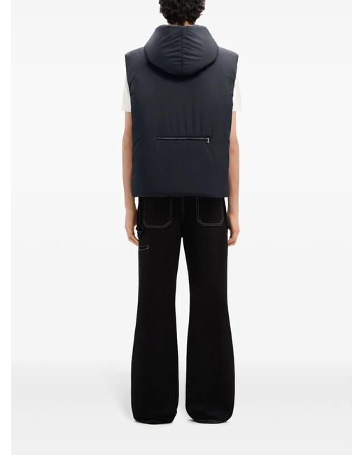 Courreges Black Logo-Patch Padded Gilet for men