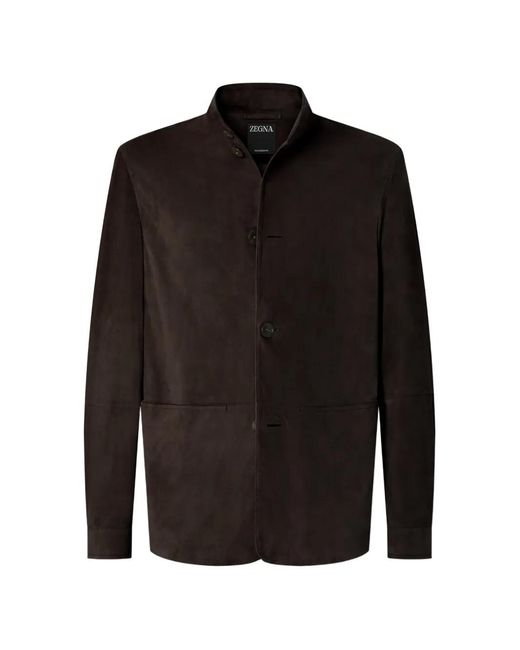 Zegna Black Il Conte Oasi Stand-Collar Jacket for men