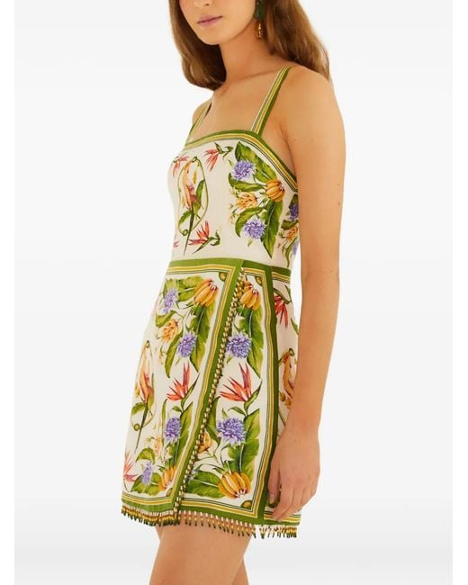 Farm Rio Yellow Floral Sleeveless Dress