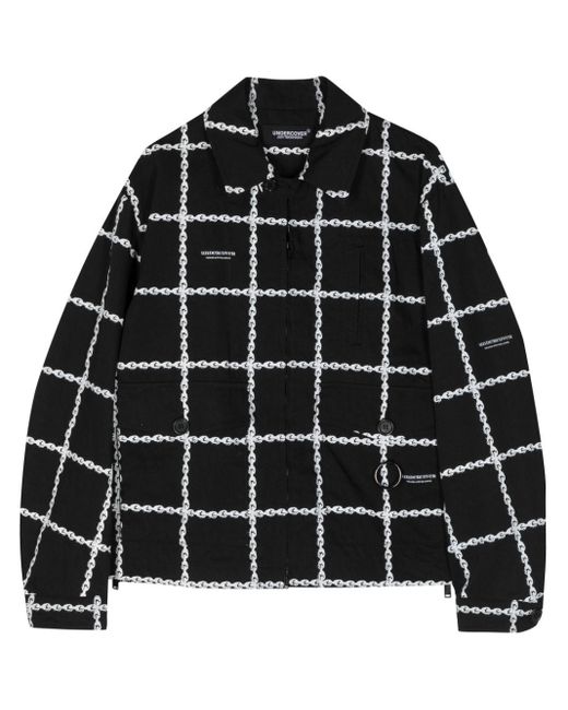 Undercover Black Chain-print Shirt Jacket for men