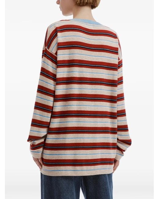 B+ AB Red Gestreifter Pullover