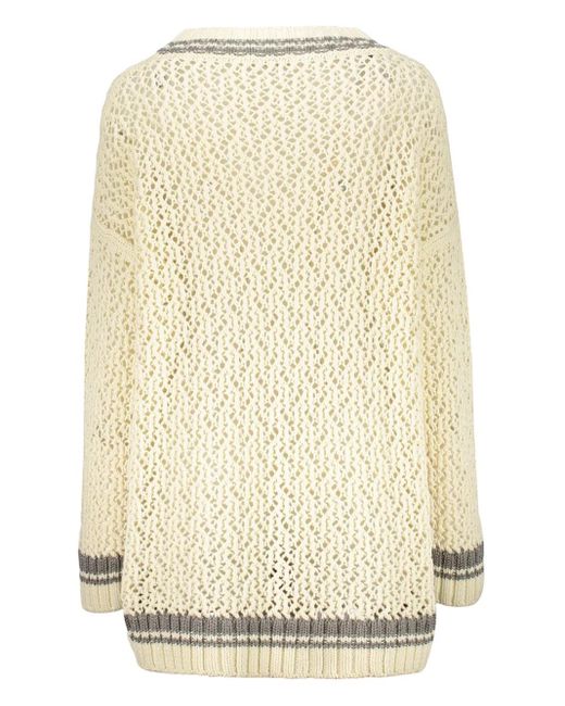 Fabiana Filippi Natural Open-Knit Jumper