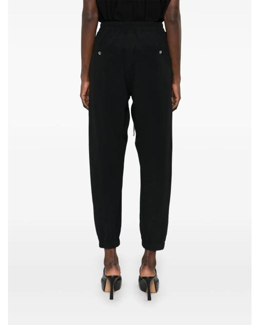 Rick Owens Black Crepe Track Pants