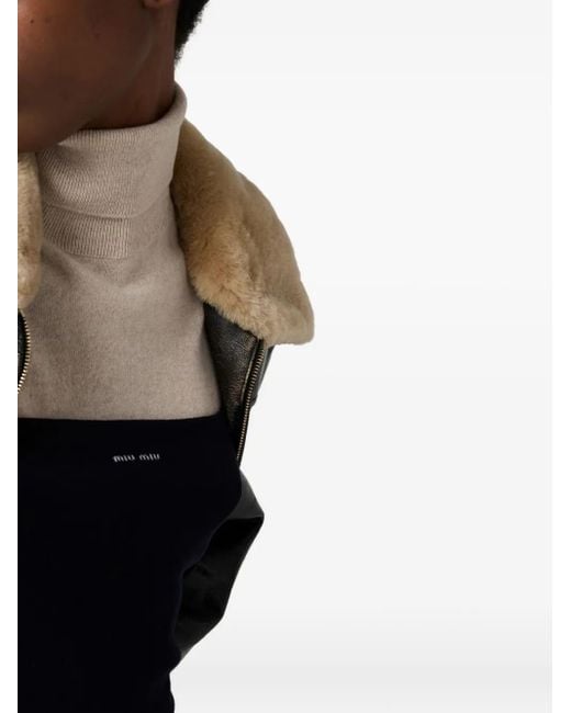 Miu Miu Top Met Intarsia Logo in het Black