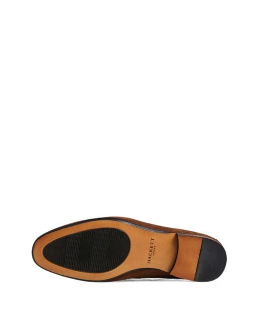 Hackett Brown Regal Saddle Suede Loafers for men