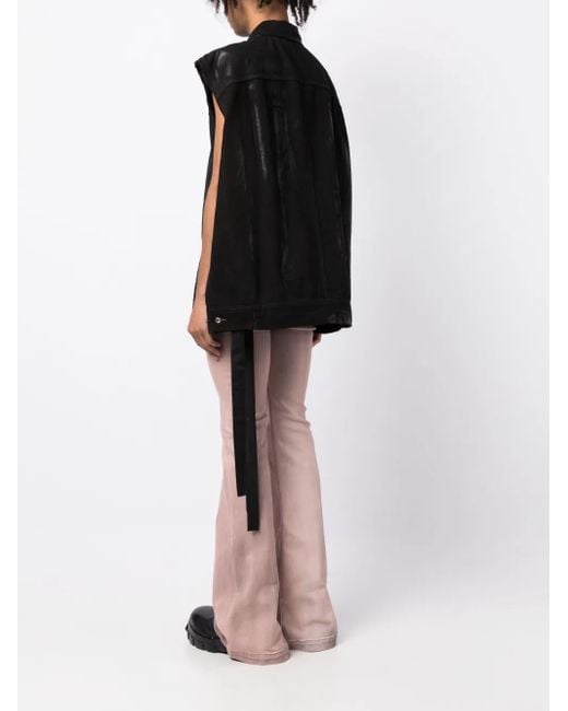 Rick Owens Black Gewachste Weste