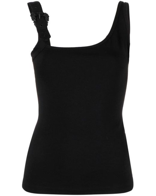 Versace Black Buckle-strap Vest Top
