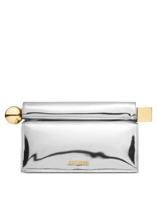 Jacquemus Gray Rond Carré Clutch Bag
