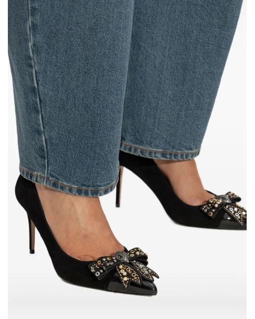 Kurt Geiger Black 90Mm Belgravia Bow-Embellished Stiletto Pumps