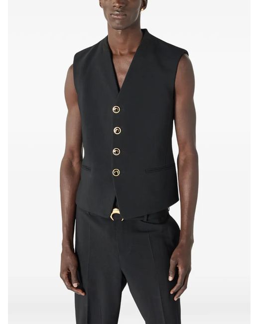 MARINE SERRE Black Tailored Sleeveless Jacket for men