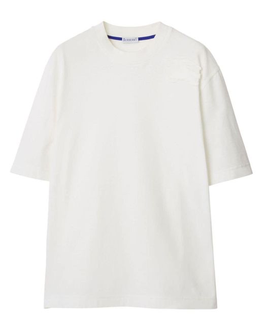 Burberry White Logo-appliqué Cotton T-shirt