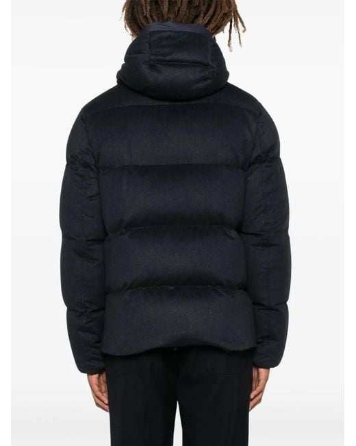 Herno Blue Brushed Puffer Jacket for men