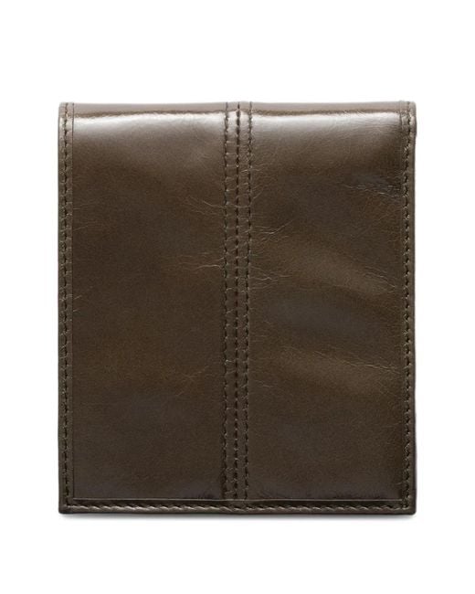 Prada Brown Triangle Logo Leather Wallet for men