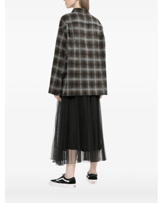 B+ AB Black Checked Shirt Jacket