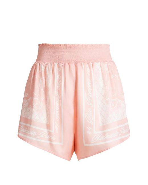 Balmain Pink Printed Foulard Pyjama Shorts