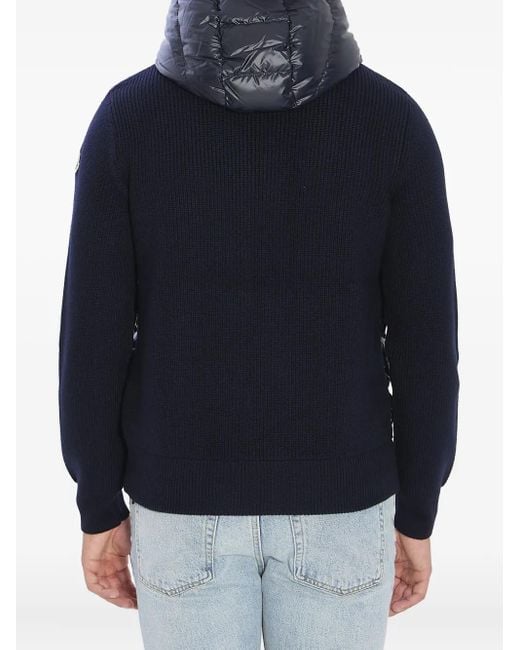 Moncler Blue Logo-Patch Padded Jacket for men