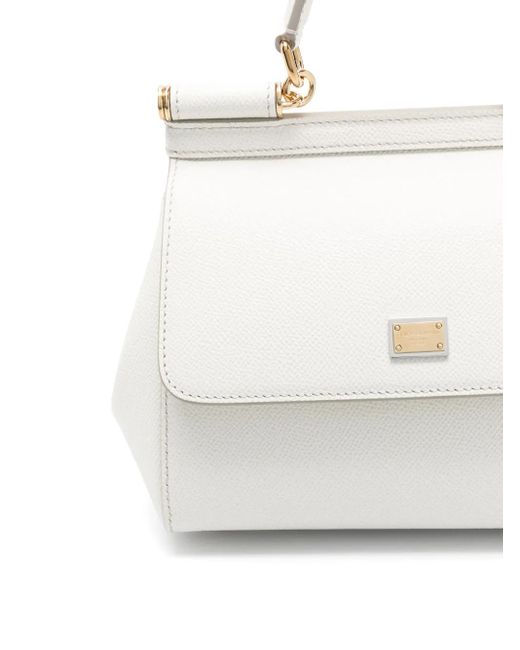 Dolce & Gabbana White Mittelgroße Sicily Handtasche