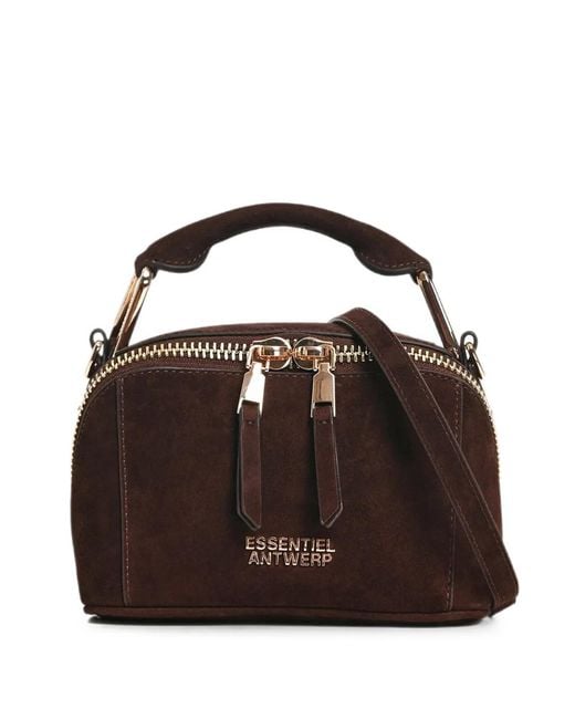 Essentiel Antwerp Black Mini Kyla Suede Shoulder Bag