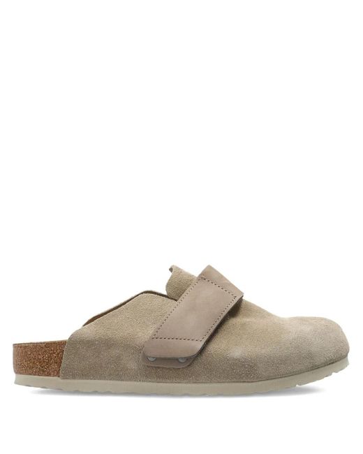 Birkenstock Natural Loma Touch-Strap Suede Mules