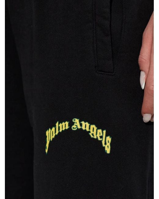 Palm Angels Black Logo-Print Track Pants