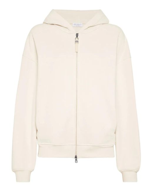 Brunello Cucinelli Natural Zipped Hoodie