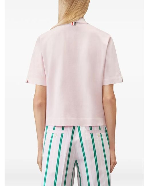 Thom Browne Pink Overdyed 4-Bar Jersey Polo