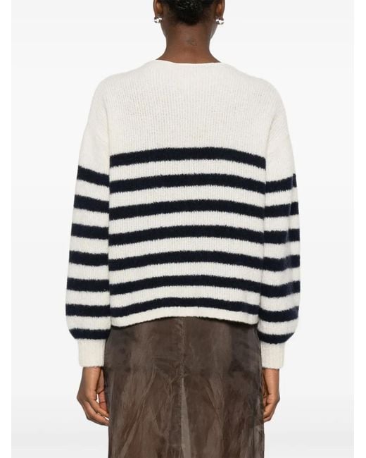 Forte_forte White Striped Sweater