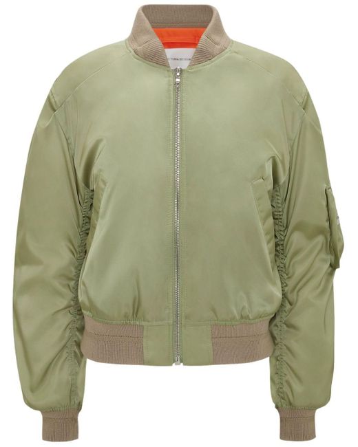 Cropped Bomber Jacket di Victoria Beckham in Green