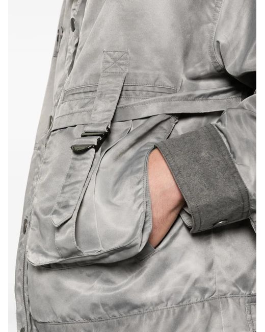 Feng Chen Wang Gray Button-Detail Bomber Jacket for men