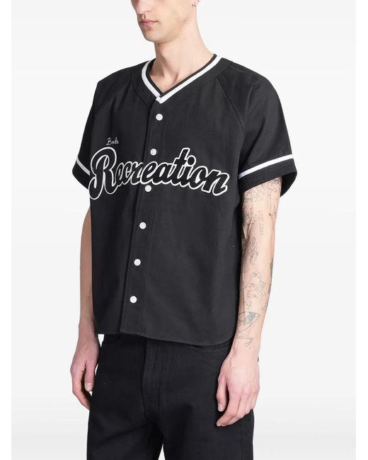 Bode Black Outfield Baseball Shirt for men